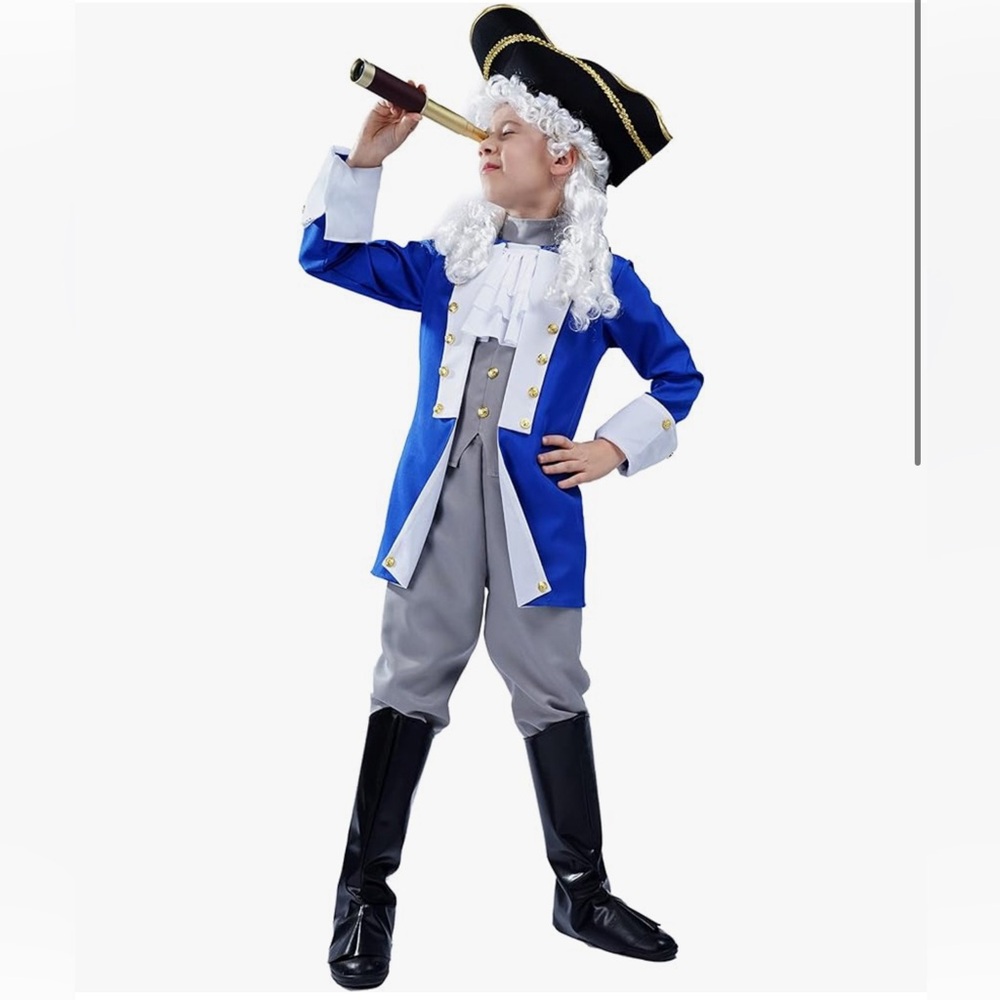 Dress Up America Dress Up America Colonial Patriot Costume Wig and Hat